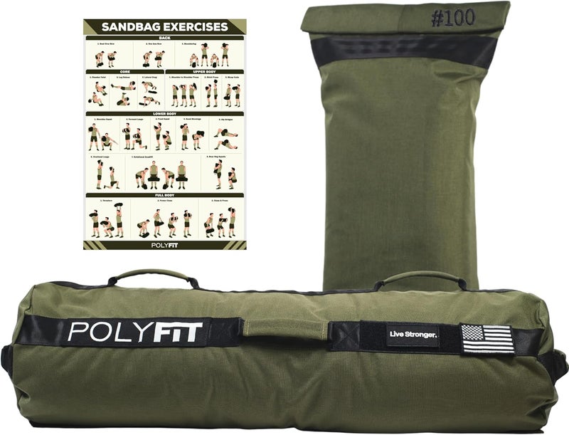 Polyfit Sandbag Pro - Workout Sandbag with Triple Closure Filler Bag and Reinforced Nylon Webbing - Sand Not Included - Multiple Colors & Sizes - Image 1